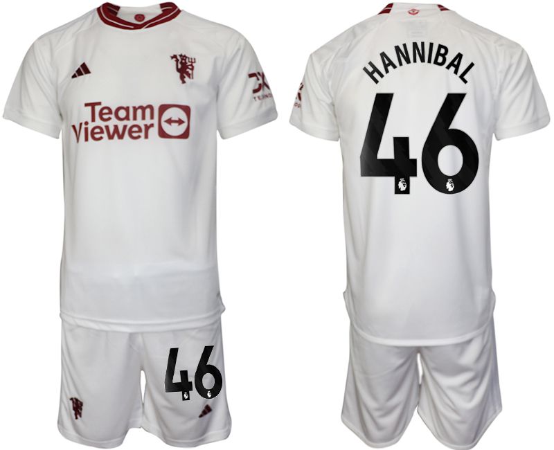 Men 2023-2024 Club Manchester United away white 46 Soccer Jersey